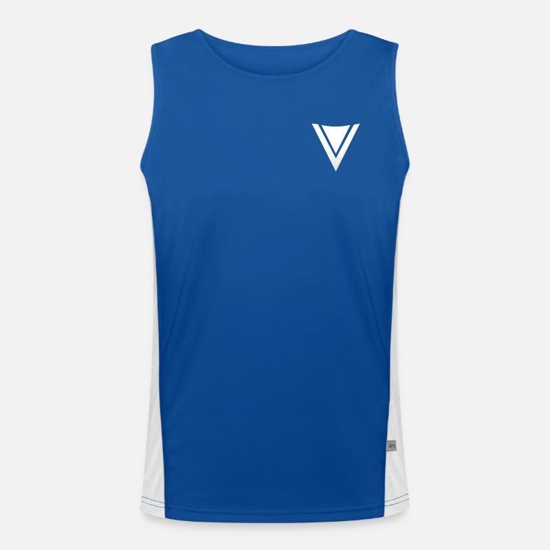 FronzeDE Basic Weiß Funktionelles Kontrast-Tank Top für Männer 