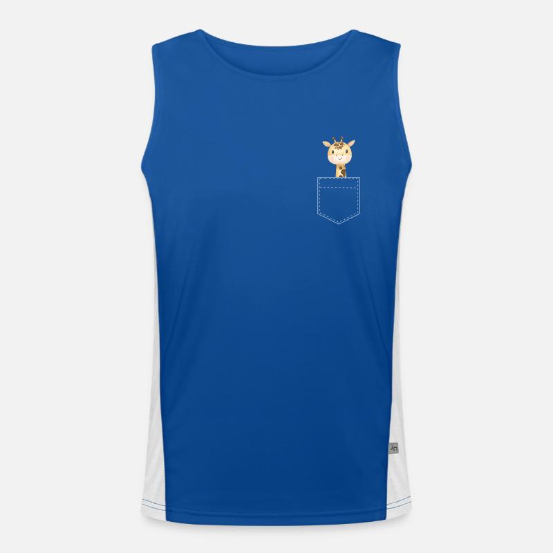 Pocket Giraffe - Giraffendesign Funktionelles Kontrast-Tank Top für Männer 