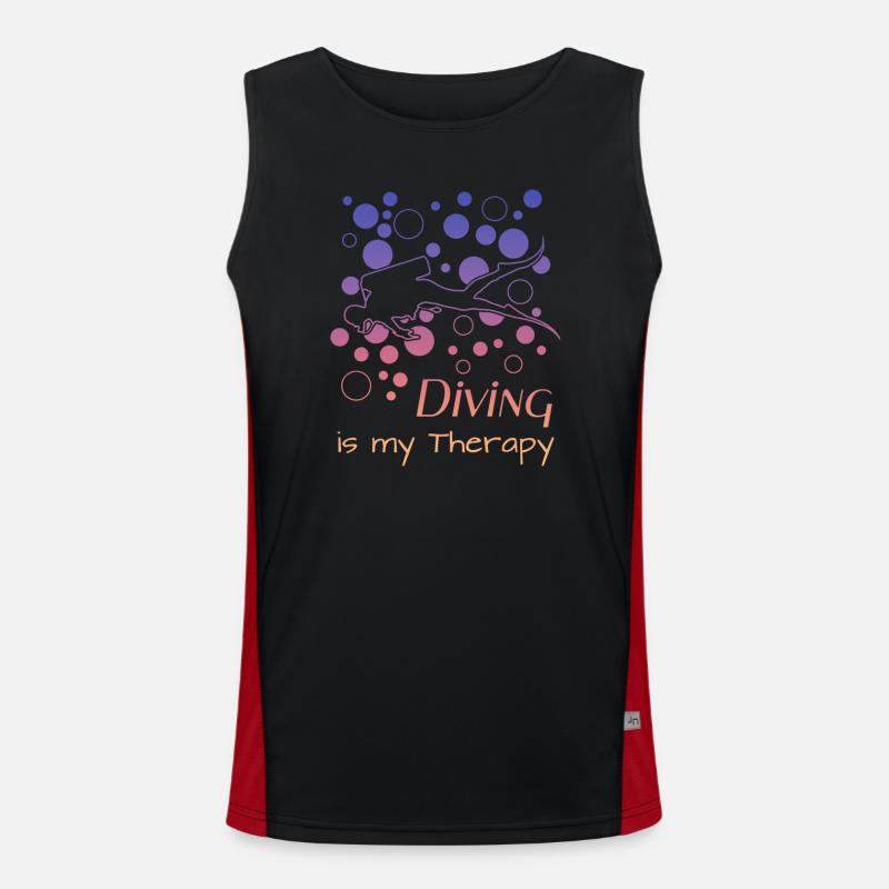 Diving is my therapy Funktionelles Kontrast-Tank Top für Männer 