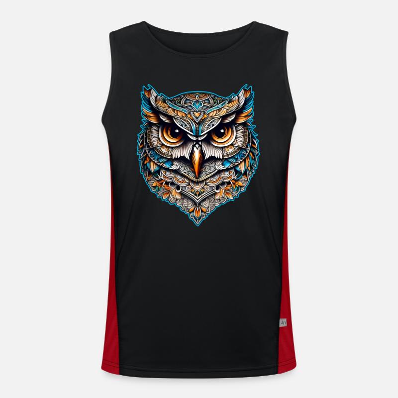 Coole Steampunk Eule Funktionelles Kontrast-Tank Top für Männer 