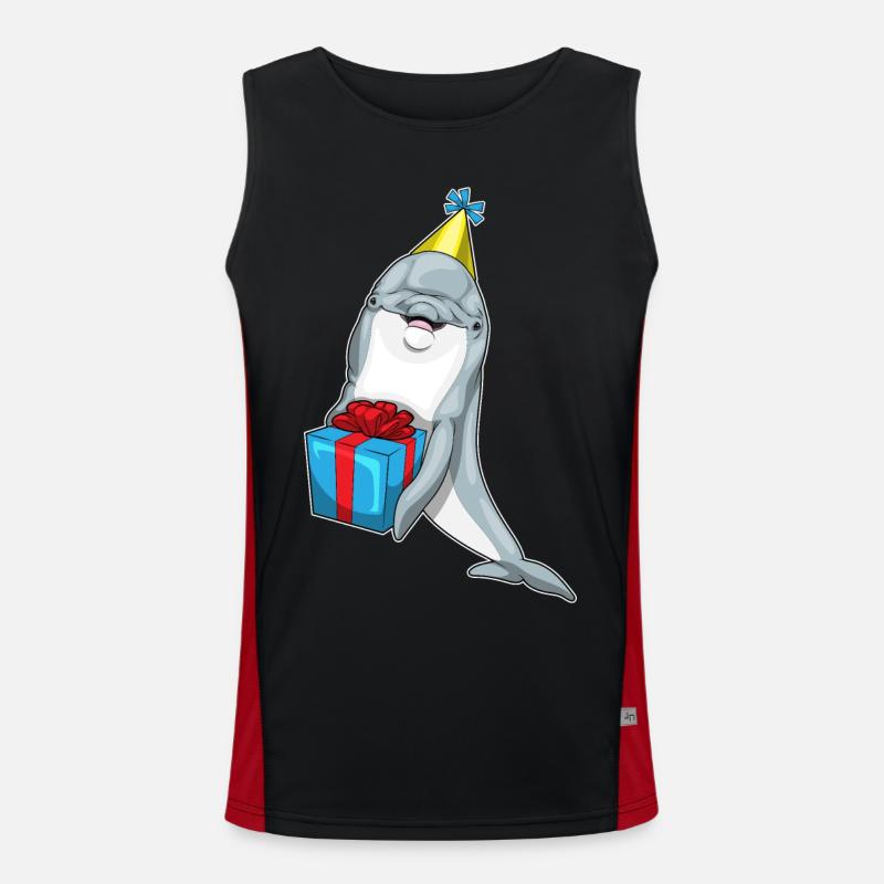Dolphin Birthday Package - Men's Functional Contrast Tank Top  - black/red
