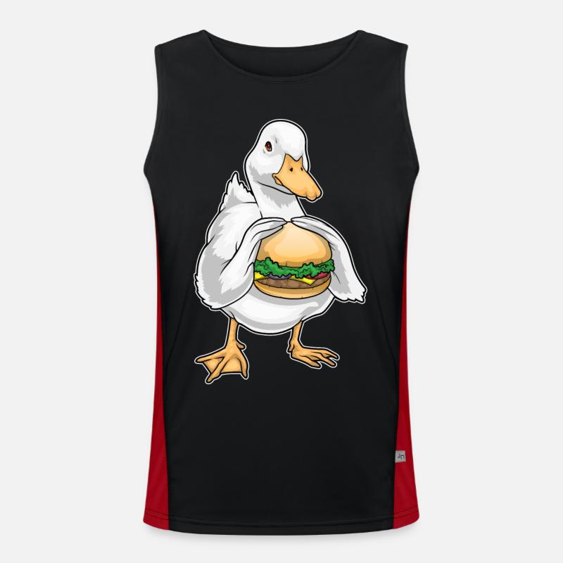 Duck Cheeseburger - Men's Functional Contrast Tank Top - black/red