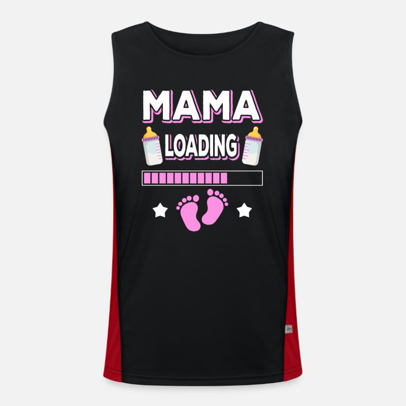 Mama Loading Mutter Mütter Mom Mommy Muttertag Funktionelles Kontrast-Tank Top für Männer 