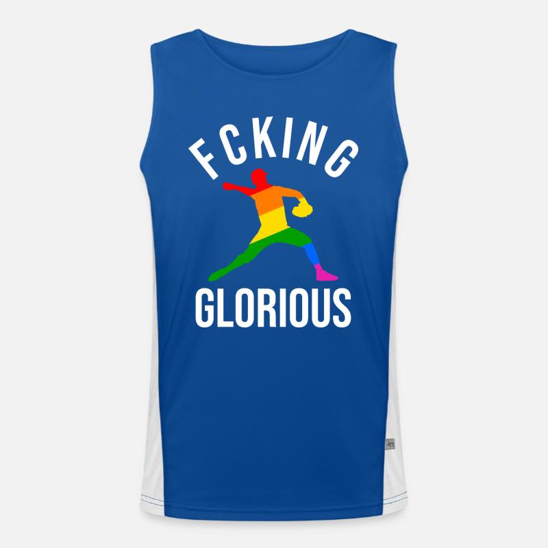 Fcking Glorious Baseball Player Funktionelles Kontrast-Tank Top für Männer 