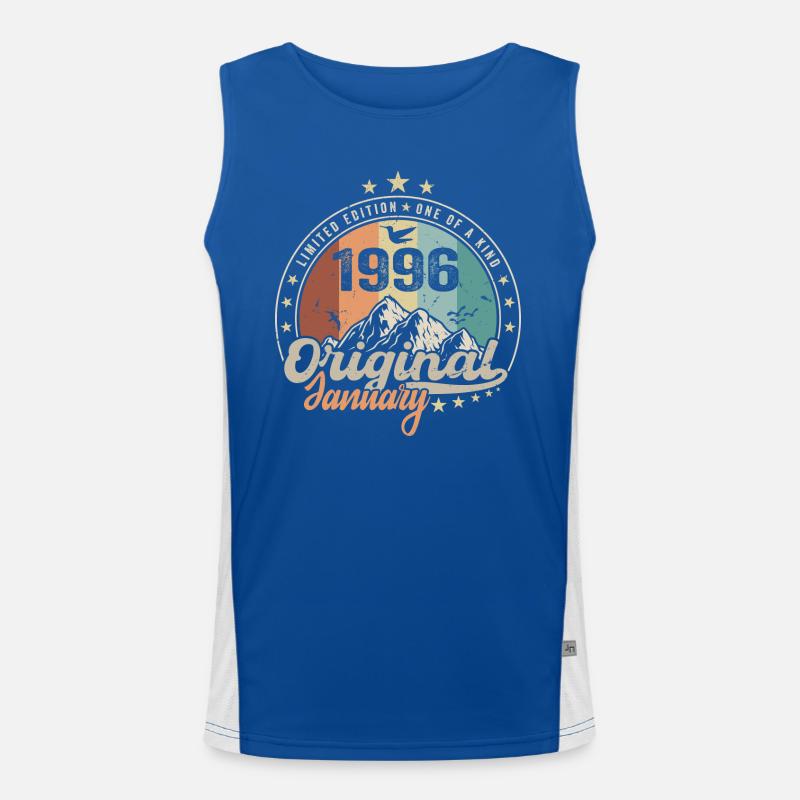 Vintage Retro Januar 1996 Geburtstagsgeschenk Funktionelles Kontrast-Tank Top für Männer 