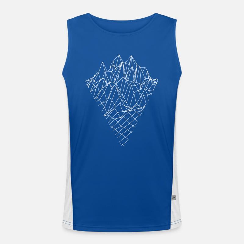 Berg Graphik Vector Sketch Style Funktionelles Kontrast-Tank Top für Männer 