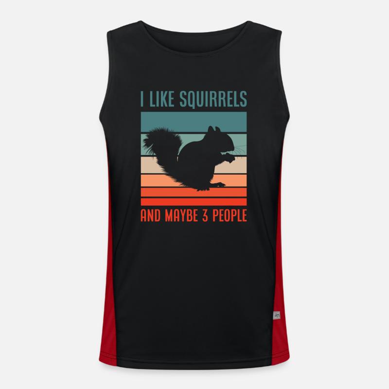 Retro Eichhörnchen Nager Geschenk Funktionelles Kontrast-Tank Top für Männer 