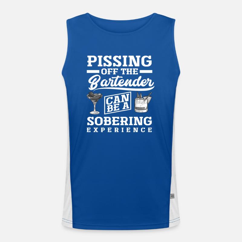 Funny bartender Men's Functional Contrast Tank Top 