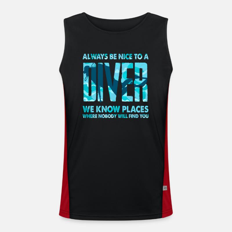 Diver Instructor Diving Men's Functional Contrast Tank Top 