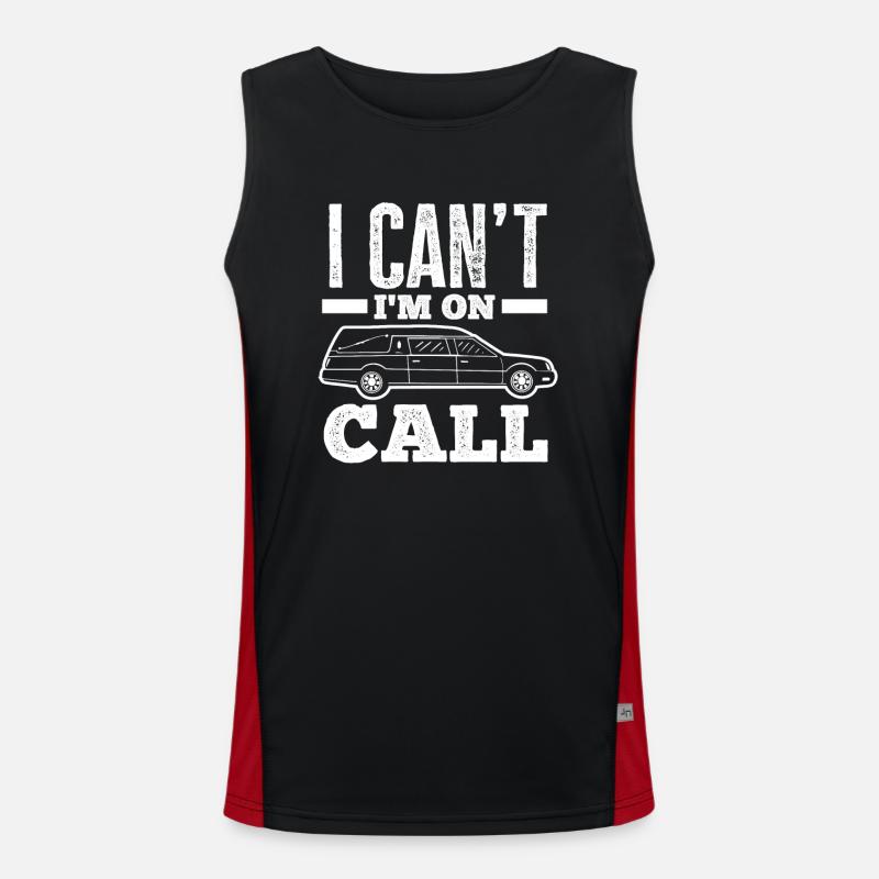 Undertaker Work Saying Gift - Men's Functional Contrast Tank Top  - black/red