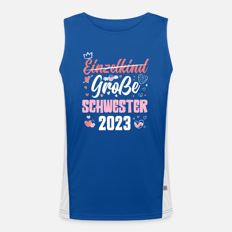 Süßes Ich Werde Große Schwester 2023 Funktionelles Kontrast-Tank Top für Männer 