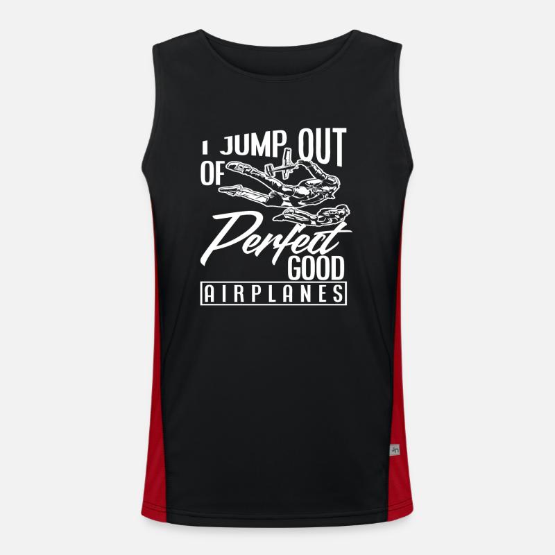 Skydiving Skydivers - Men's Functional Contrast Tank Top - black/red
