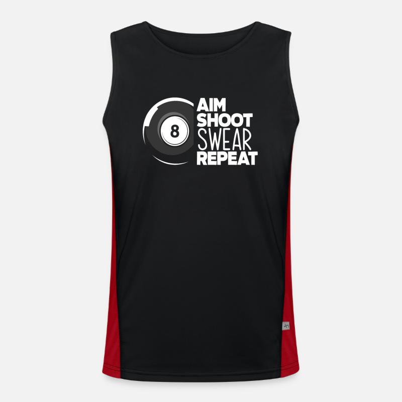 Billard Fluchen Spruch Funktionelles Kontrast-Tank Top für Männer 