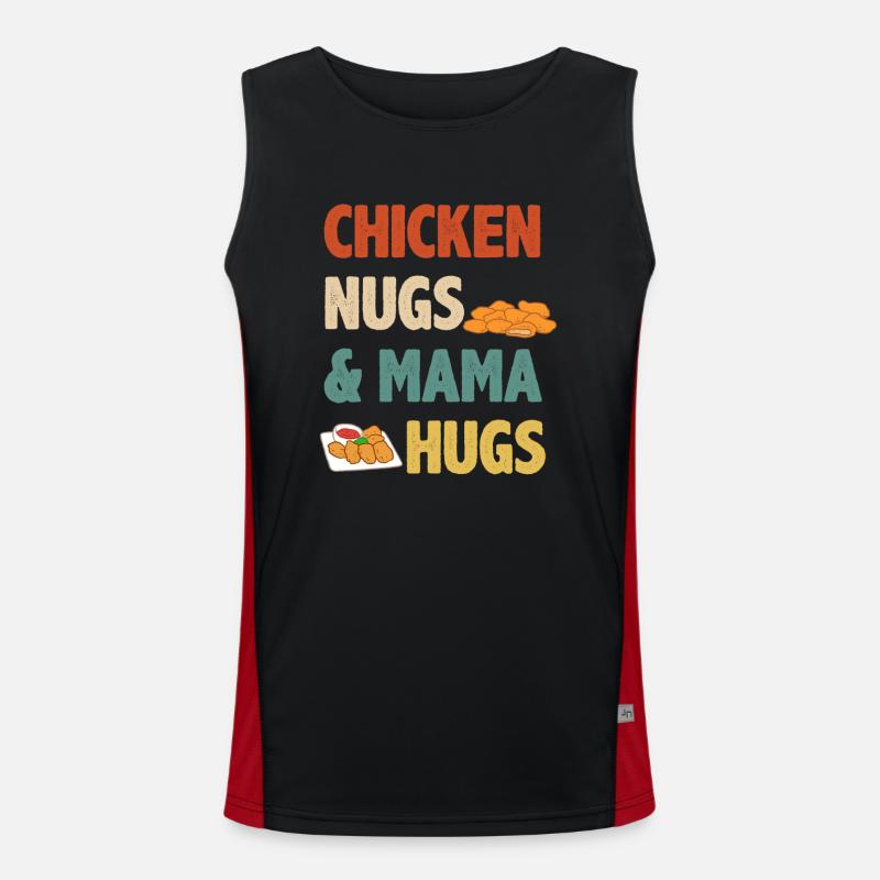 Chicken Nuggets Mama Spruch Mutter Funktionelles Kontrast-Tank Top für Männer 