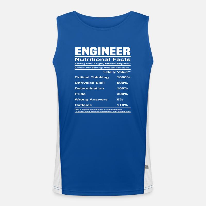 Engineer Nutritional Information Gift Men's Functional Contrast Tank Top 