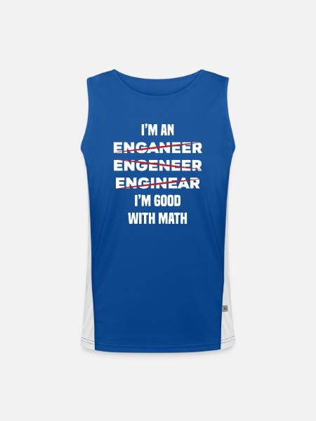 Engineer - Men's Functional Contrast Tank Top  - royal/white - Front