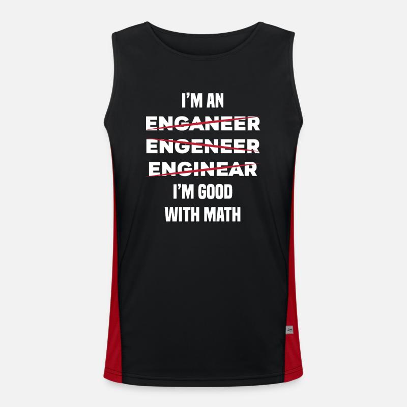 Engineer - Men's Functional Contrast Tank Top  - black/red