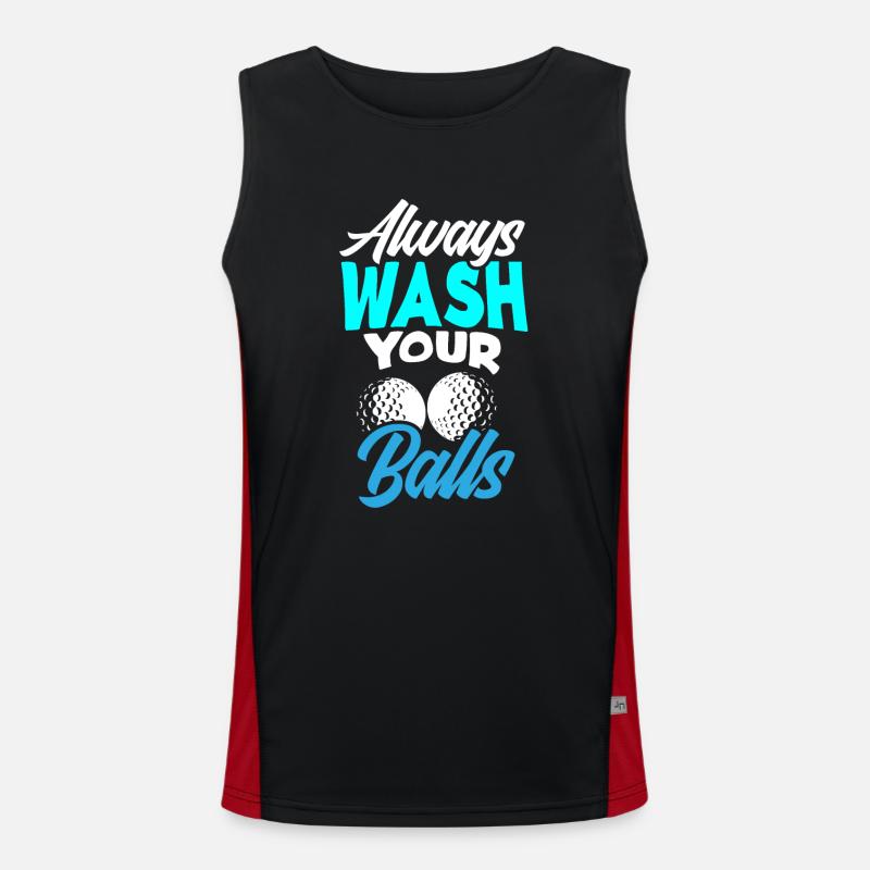 Golf Bälle Waschen Lustiges Golfer Geschenk Funktionelles Kontrast-Tank Top für Männer 