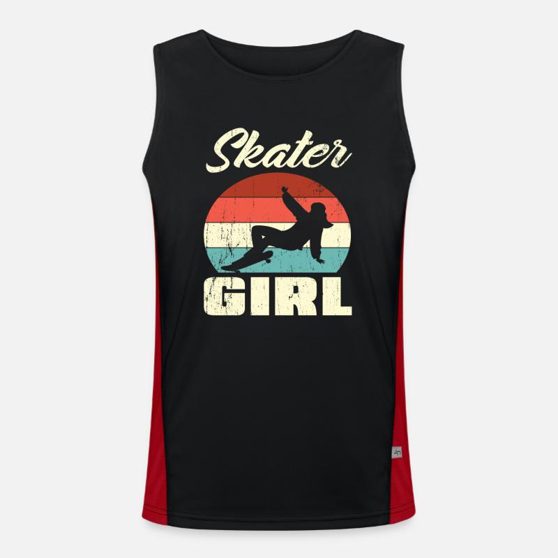 Skateboard Mädchen Funktionelles Kontrast-Tank Top für Männer 