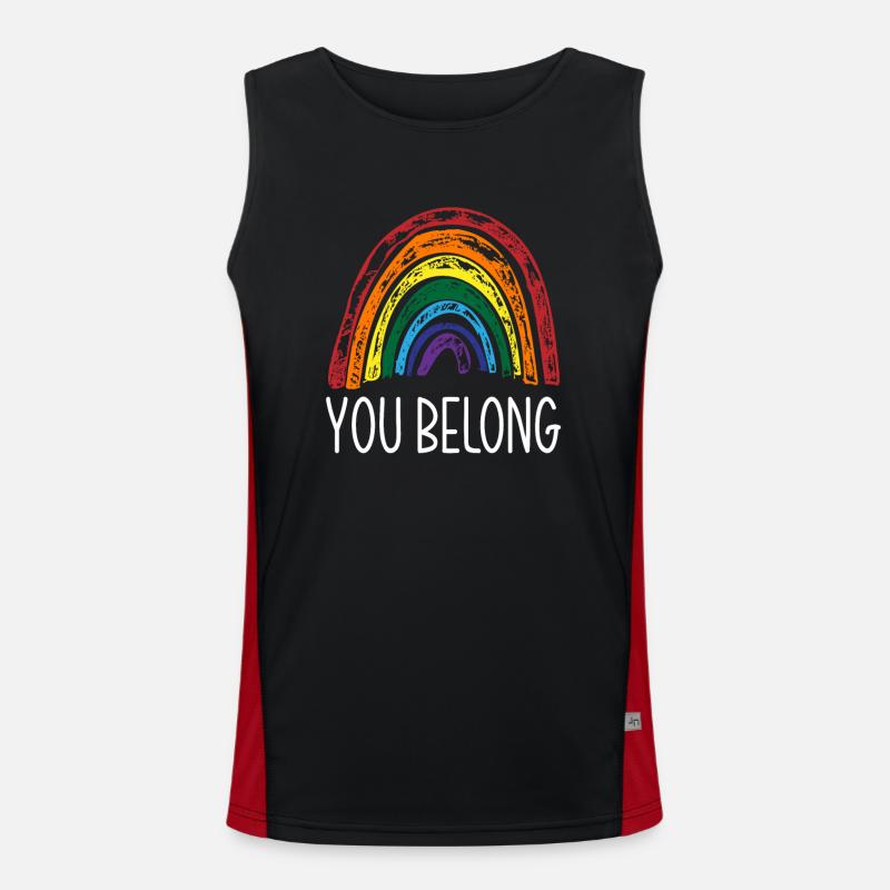 LGBTQ Rainbow Pride Débardeur respirant contrasté Homme 