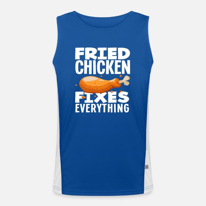 Fried Chicken Solves All Problems Men's Functional Contrast Tank Top 