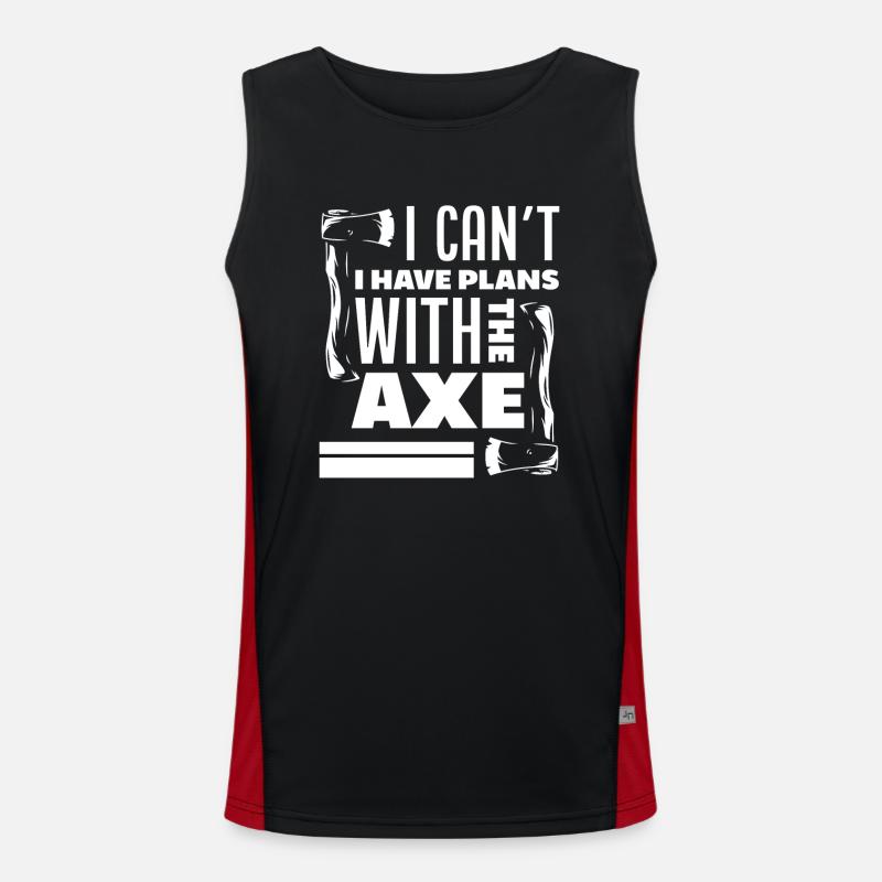 Funny Axe Throw Axe Throwing Gift Men's Functional Contrast Tank Top 