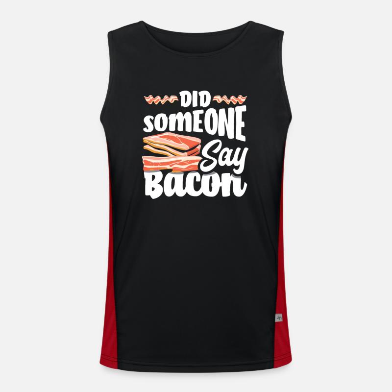 Speck Bacon Liebhaber Spruch Geschenkidee Funktionelles Kontrast-Tank Top für Männer 
