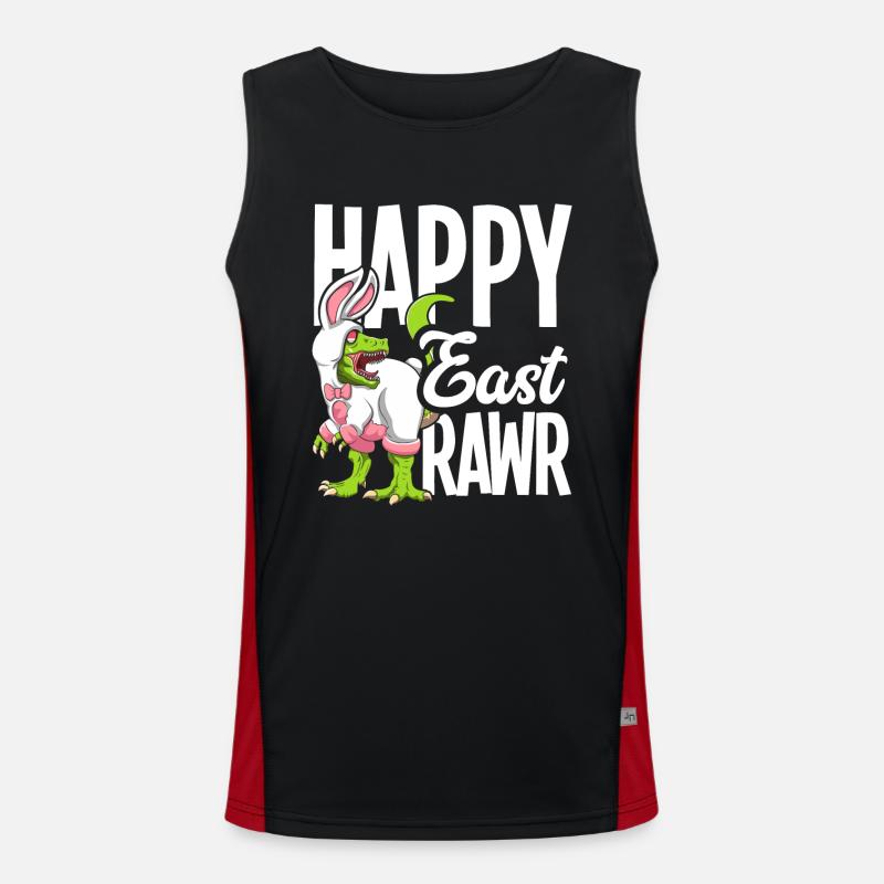Frohe Ostern Dinosaurier Hasenkostüm Kinder Funktionelles Kontrast-Tank Top für Männer 