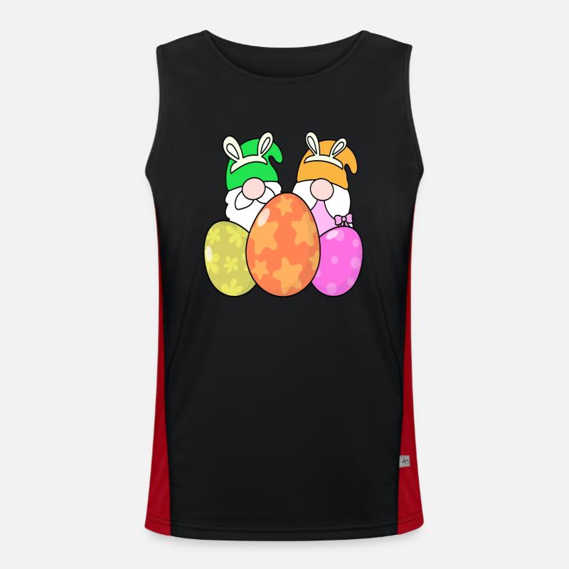 Easter Eggs Easter - Men's Functional Contrast Tank Top  - black/red