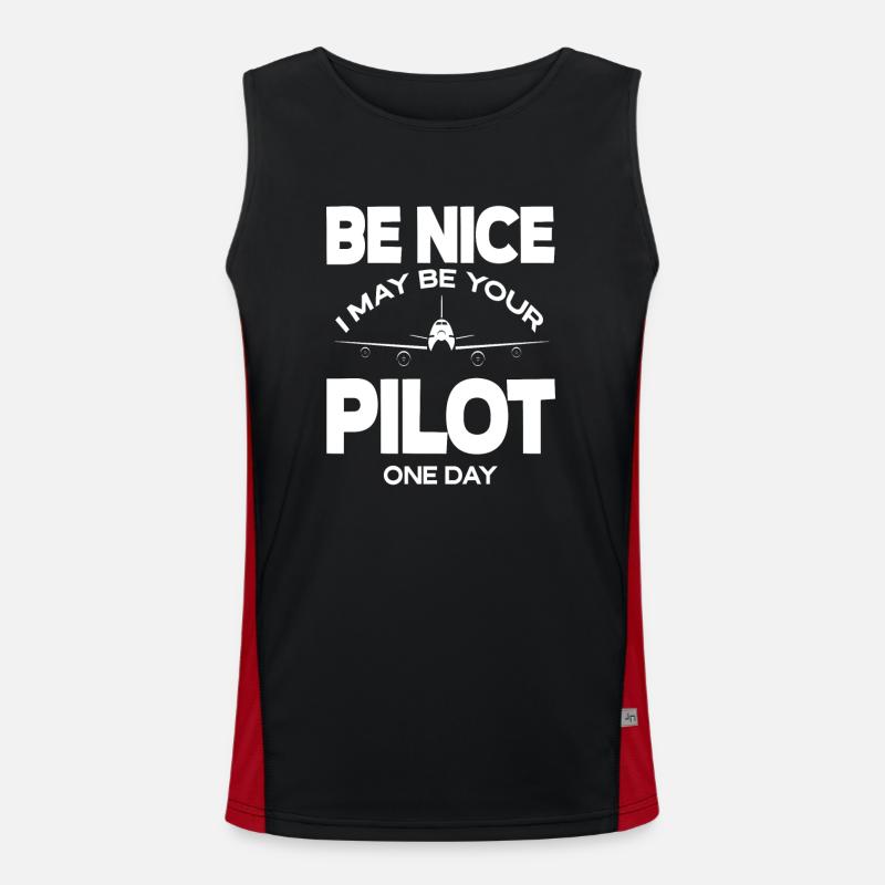 Pilot Piloten Spruch Geschenk Funktionelles Kontrast-Tank Top für Männer 