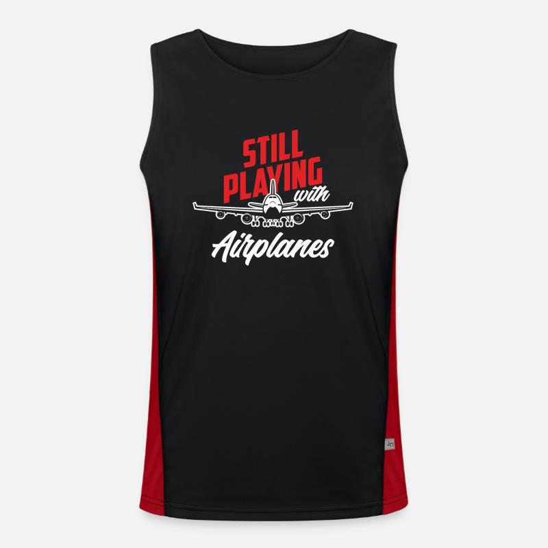 Pilot Pilot Profession Hobby - Men's Functional Contrast Tank Top  - black/red