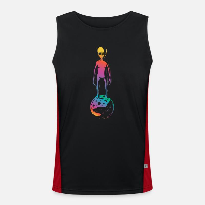 Colorful Alien Planet Gift Men's Functional Contrast Tank Top 