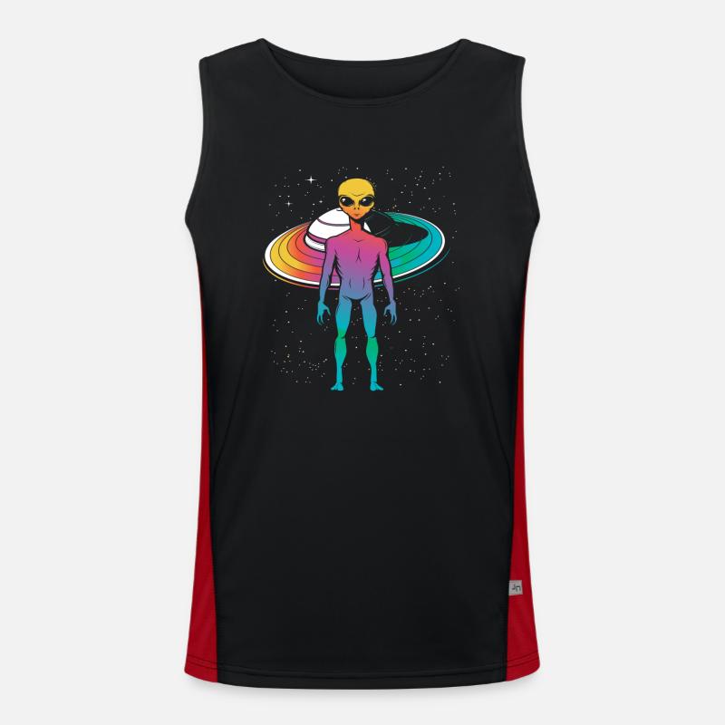 Alien Outer Space Gift Men's Functional Contrast Tank Top 