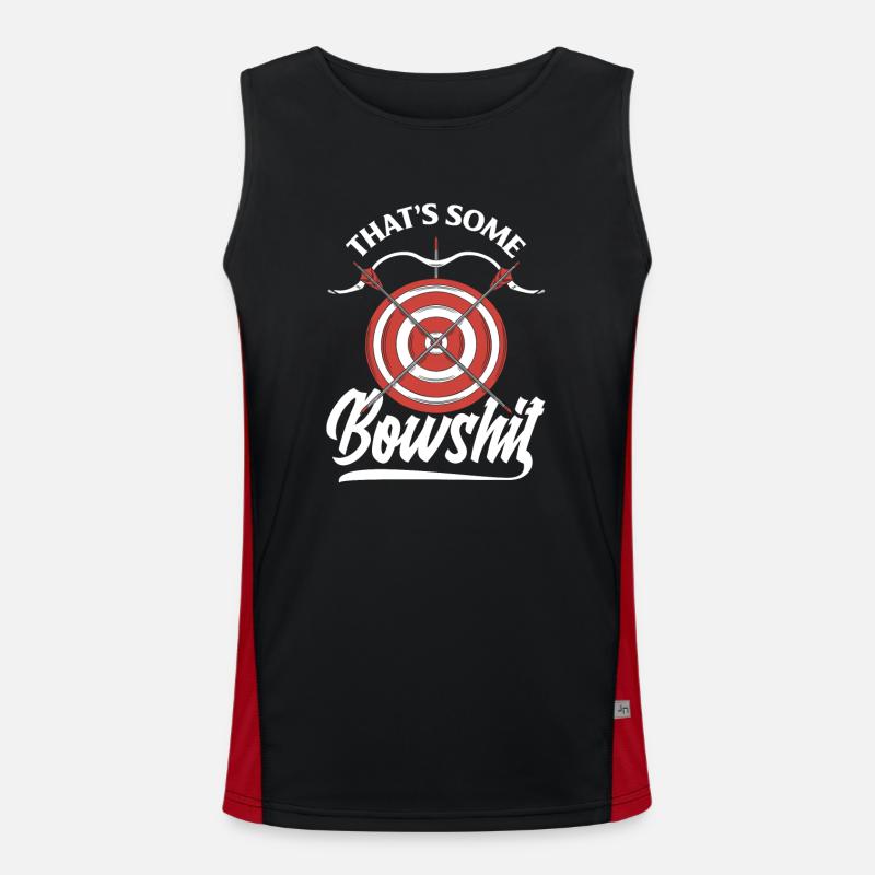 Bogen Bogenschießen Wortspiel Funktionelles Kontrast-Tank Top für Männer 