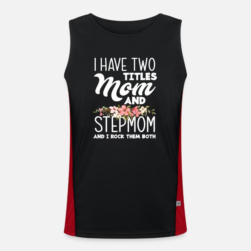 Stiefmama Mama Titel Blumen Funktionelles Kontrast-Tank Top für Männer 