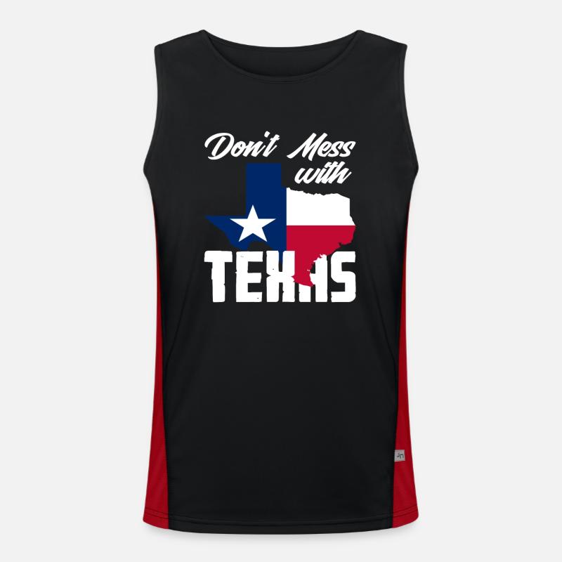Texas Spruch Texaner Funktionelles Kontrast-Tank Top für Männer 