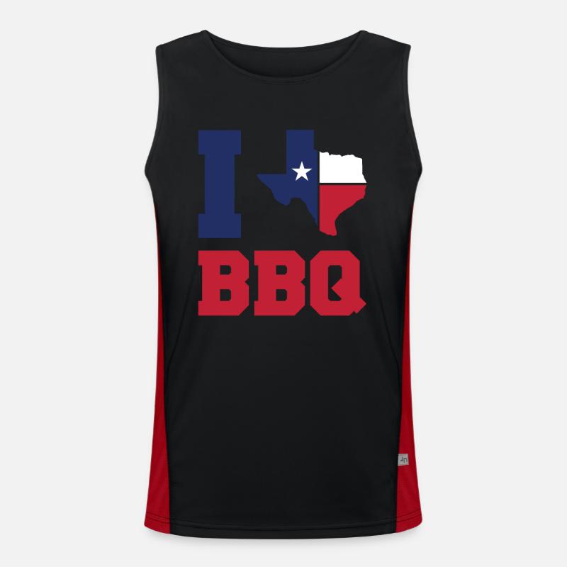 Texas Barbeque Funktionelles Kontrast-Tank Top für Männer 