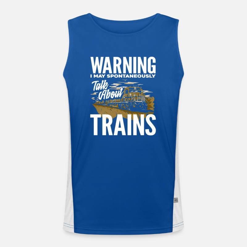 Train Trains Hobby Train Spotter Railway Lover Men's Functional Contrast Tank Top 