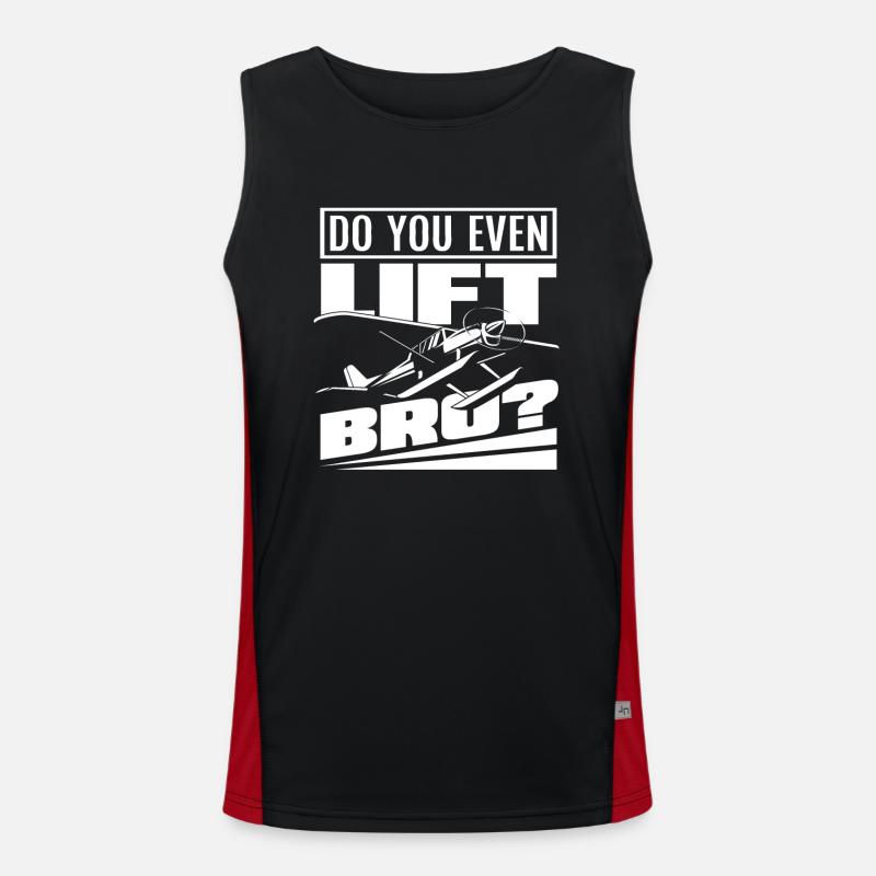 Pilot Professional Pilot Gift - Men's Functional Contrast Tank Top  - black/red