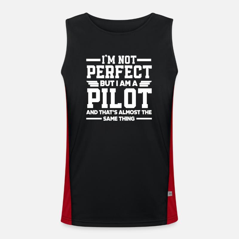 Pilot Lustiger Spruch Piloten Funktionelles Kontrast-Tank Top für Männer 