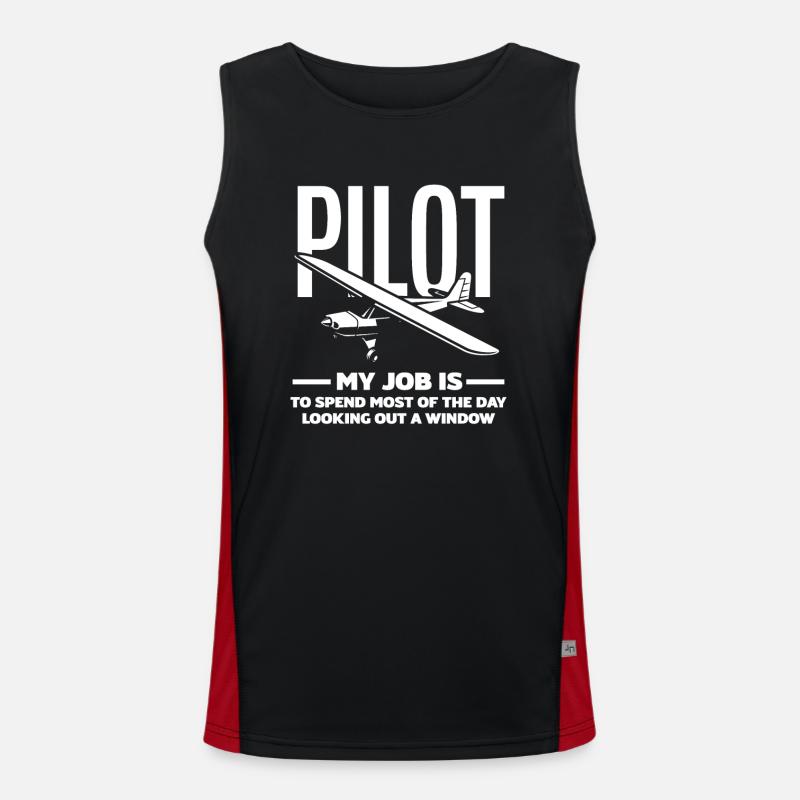 Pilot Berufspilot Geschenk Flugschule Funktionelles Kontrast-Tank Top für Männer 