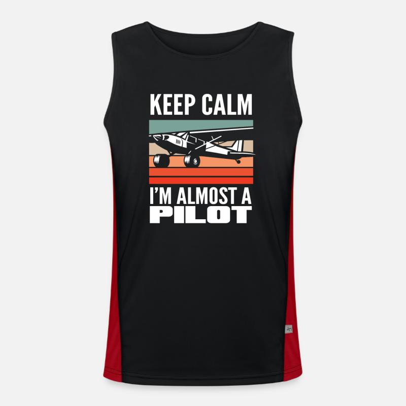 Pilot Ausbildung Spruch Flugschule Funktionelles Kontrast-Tank Top für Männer 