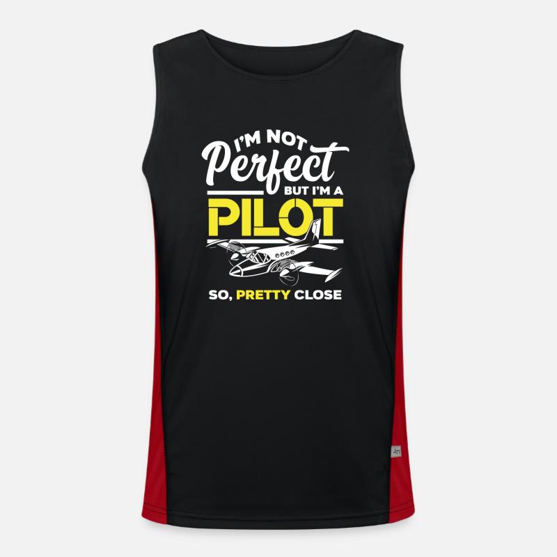 Piloten Spruch Funktionelles Kontrast-Tank Top für Männer 