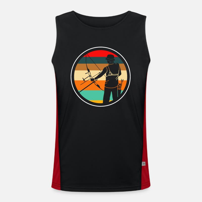 Bogen Retro Bogenschießen Sport Funktionelles Kontrast-Tank Top für Männer 