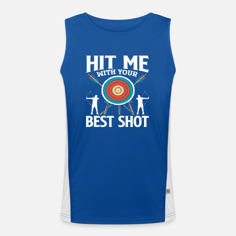 Bogen Bester Schuss Bogenschießen Funktionelles Kontrast-Tank Top für Männer 