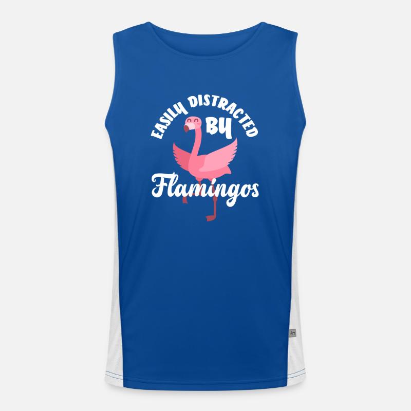 Flamingo Distracted Men's Functional Contrast Tank Top 