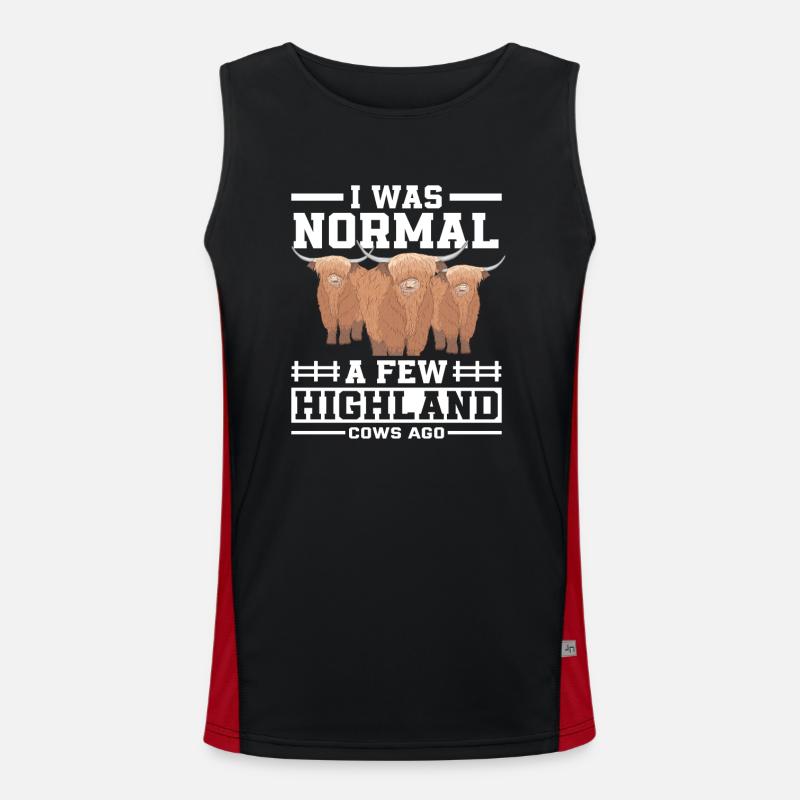 Ich War Normal Vor Einigen Hochlandkühen Funktionelles Kontrast-Tank Top für Männer 