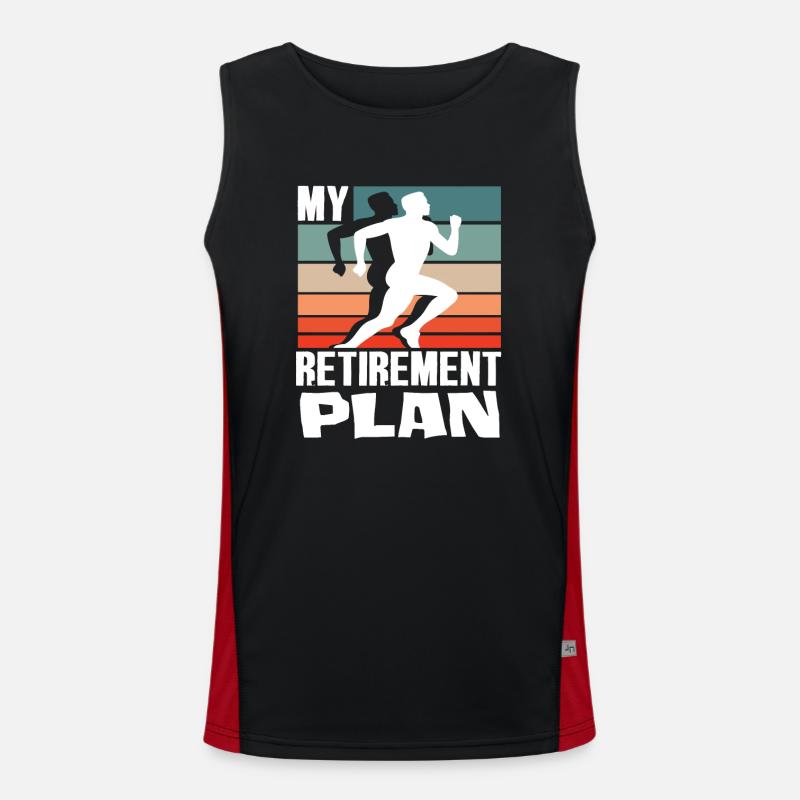 My Retirement Plan Runner Silhouette Men's Functional Contrast Tank Top 