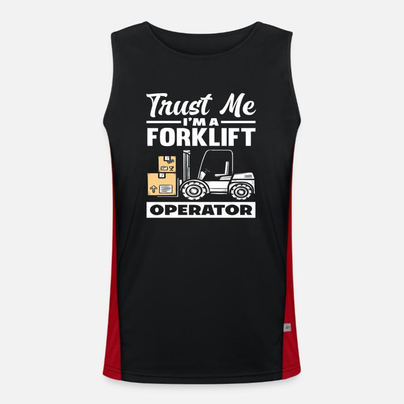 Vertrau Mir Ich Bin Gabelstaplerfahrer Funktionelles Kontrast-Tank Top für Männer 