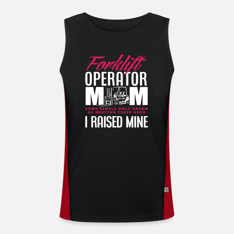 Gabelstaplerfahrer Mama Held Funktionelles Kontrast-Tank Top für Männer 